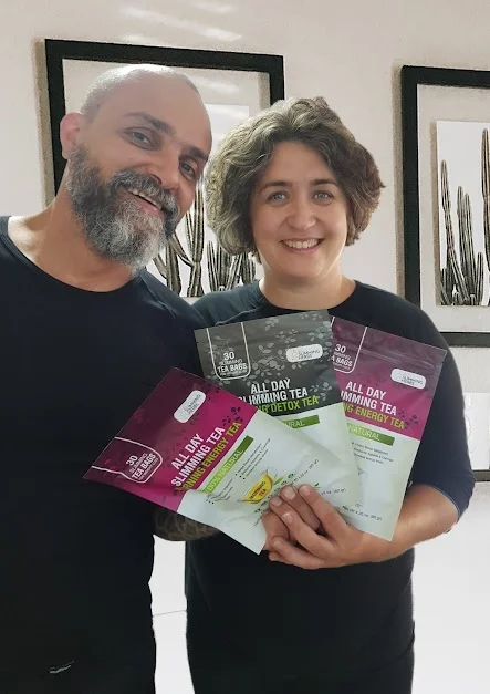 all day slimming tea elderly couple